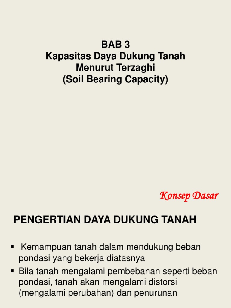 Bab 3 Daya Dukung Tanah Menurut Terzaghi 1