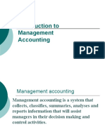 Introduction to Management Accounting and Costing