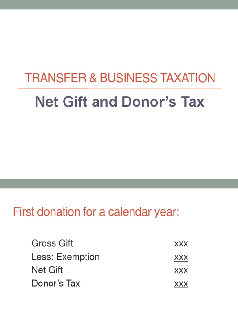 Net Gift and Donor's Tax Taxes Taxation Free 30day Trial Scribd