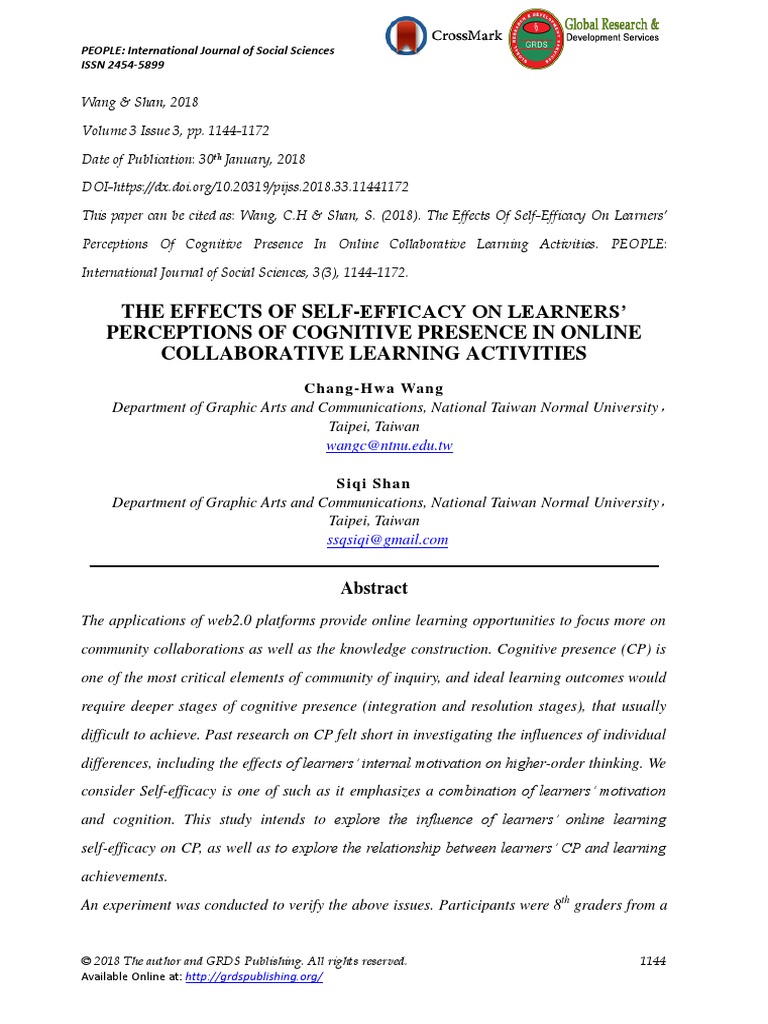 The Effects of Self-Efficacy On Learners | PDF | Self Efficacy ...