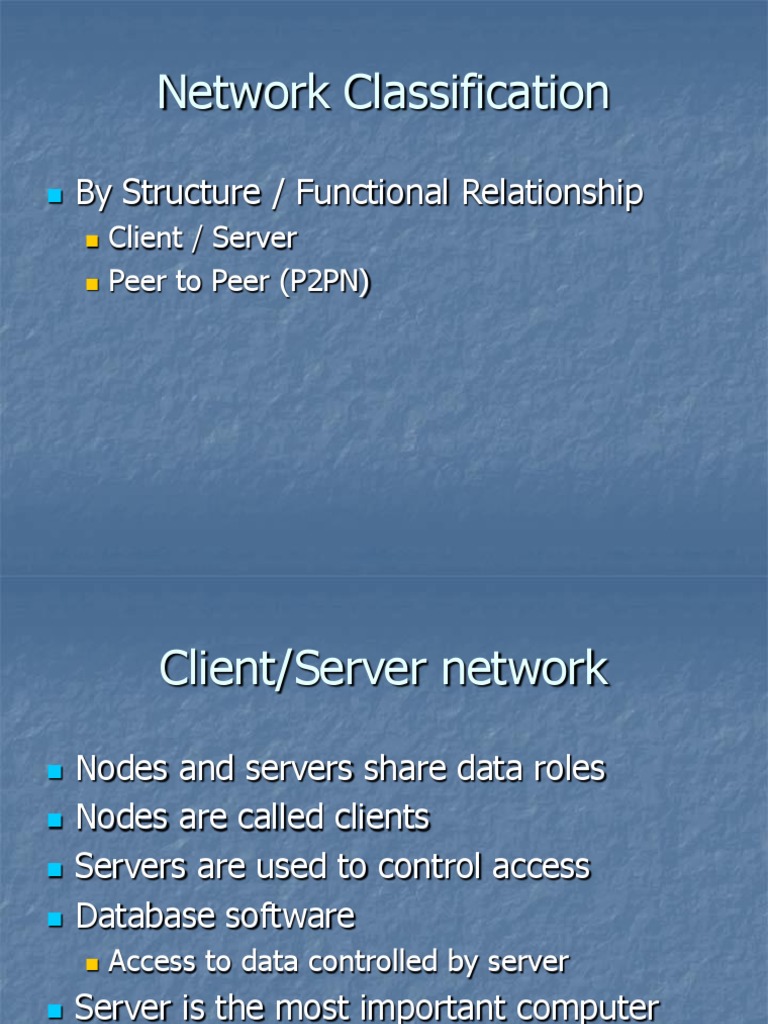 Network Classification: by Structure / Functional Relationship | PDF ...