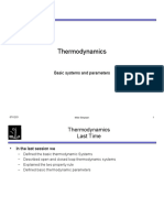Thermodynamics: Basic Systems and Parameters