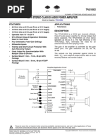 20-W Stereo Class-D Audio Power Amplifier: Features Applications