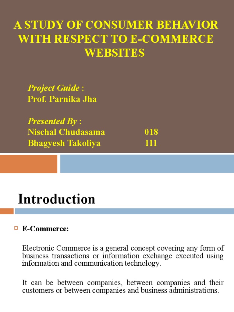 E-Commerce Consumer Behavior Study | PDF | E Commerce | Internet
