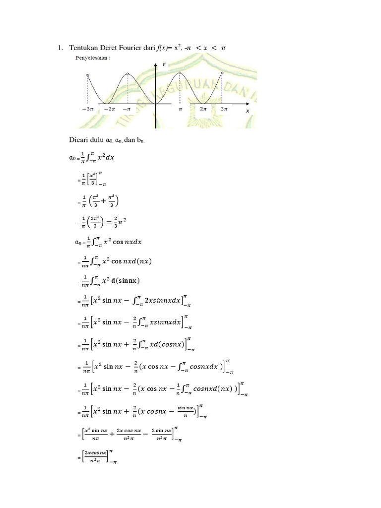 Contoh Soal Deret Fourier Matematika Teknik 2 - Contoh Soal Terbaru