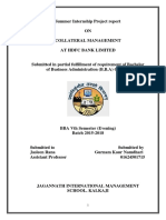 Summer Internship Project Report On HDFC Bank Ltd.