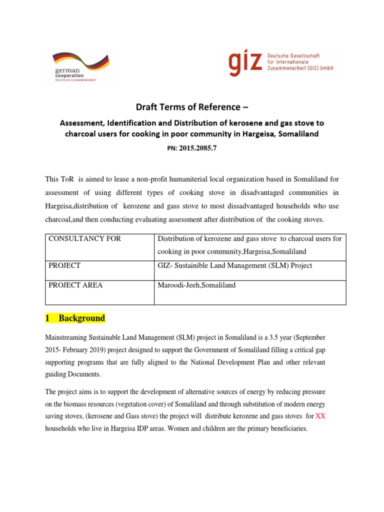 TOR - Distribution of Cooking Stoves | PDF | Non Governmental ...