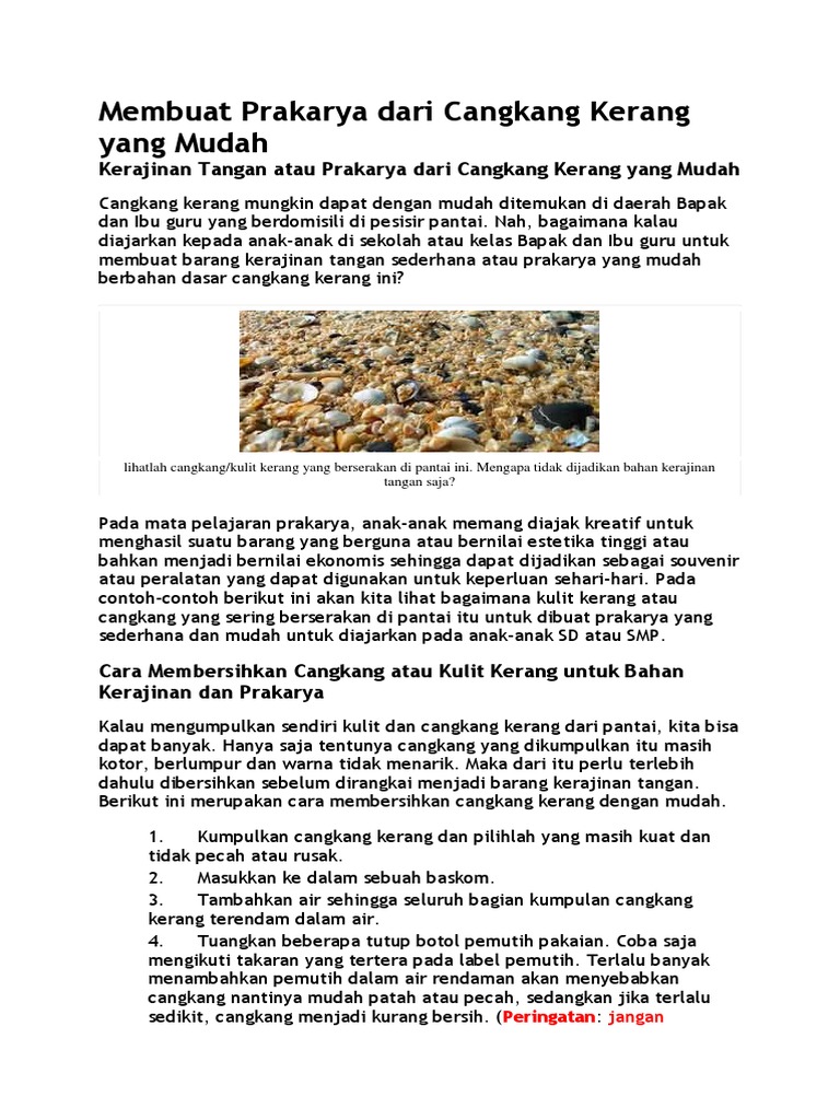 Membuat Prakarya Dari Cangkang Kerang Yang Mudah