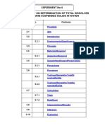 Experiment On Determination of Total Dissolved and Suspended Solids in Water