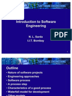 Introduction To Software Engineering: N. L. Sarda I.I.T. Bombay