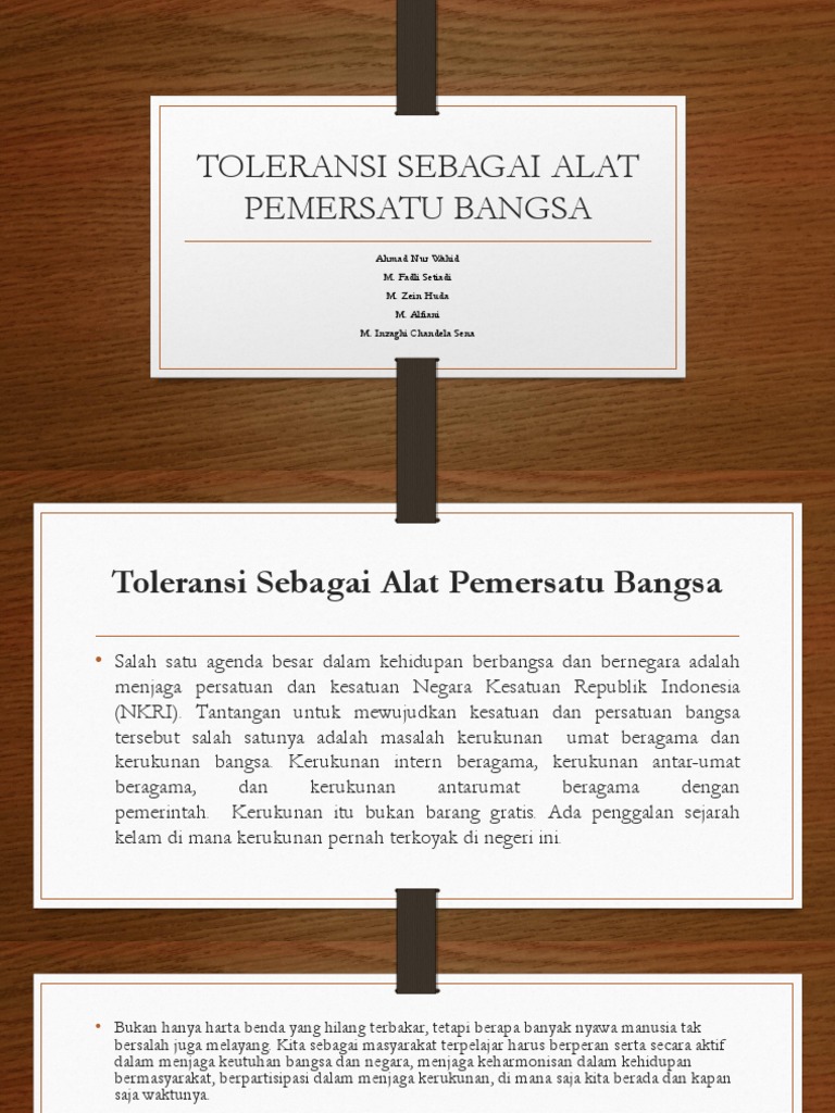 Toleransi Sebagai Alat Pemersatu Bangsa