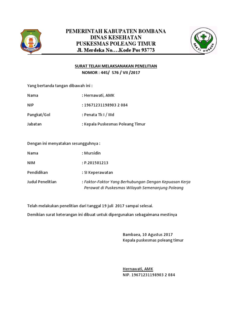 Surat Balasan Penelitian