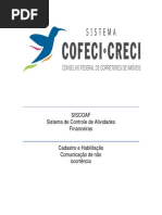 Manual Siscoaf Inocorrencia