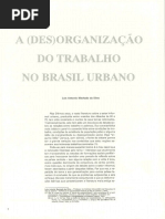 A (Des)Organização Do Trabalho No Brasil Urbano