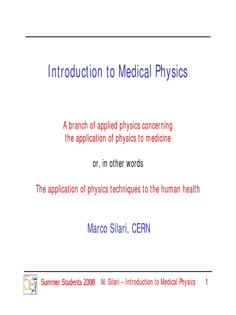 Medical Physics PDF PDF Particle Accelerator Positron Emission