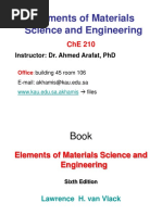 Elements of Materials Science and Engineering: Instructor: Dr. Ahmed Arafat, PHD