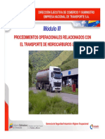 MÓDULO III Procedimientos Operacionales Transporte Hidrocarburos