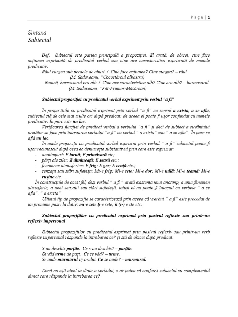 6 Subiectul | PDF