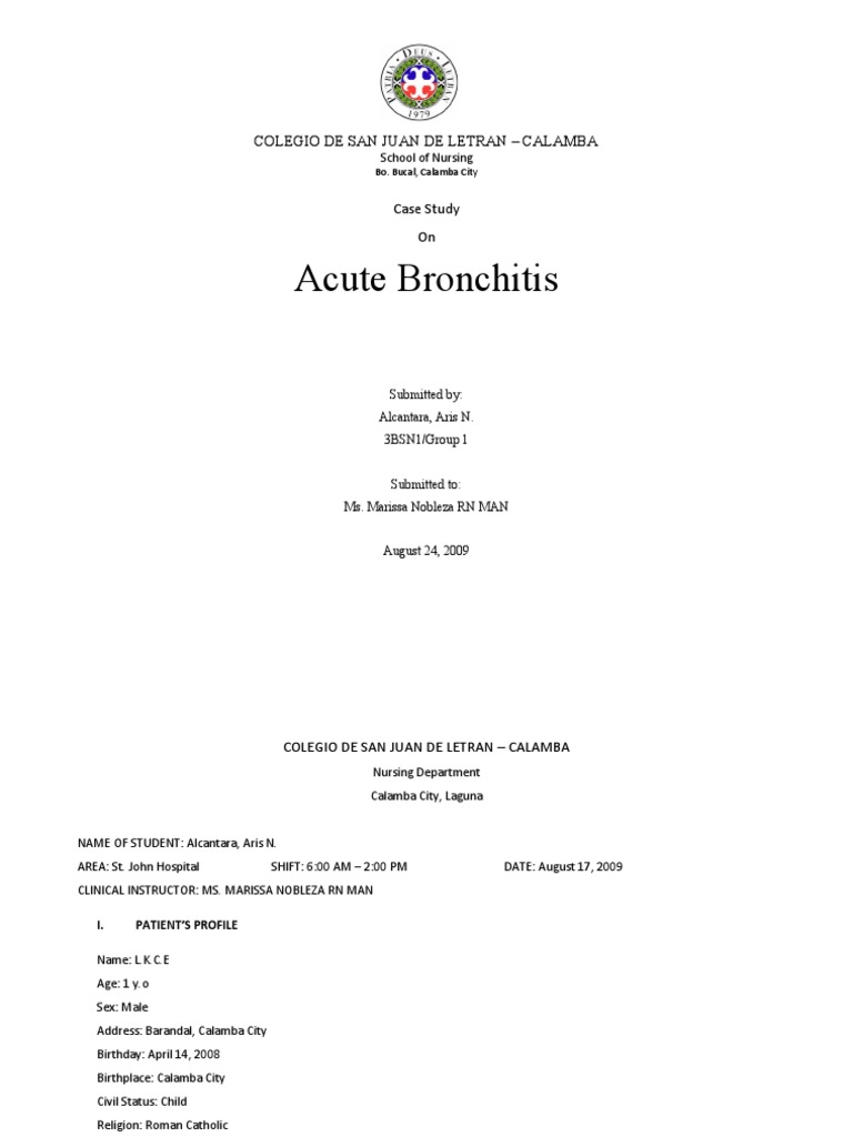 Acute Bronchitis - Final | PDF | Respiratory System | Lung