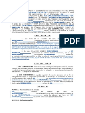 Convenio Compensacion Pdf Subrogacion Pagos