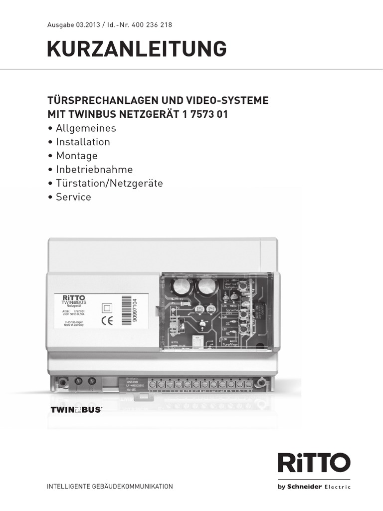 TwinBus Kurzanleitung Ritto A4 Online