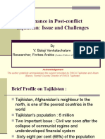 Microfinance in Post-Conflict Tajikistan: Issue and Challenges