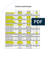 2018 Golf ScheduleAlcovy