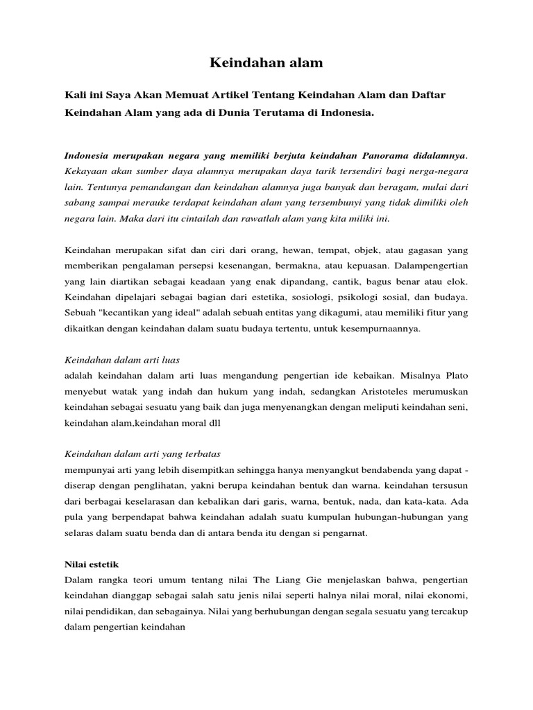 Keindahan Alam Keindahan Alam