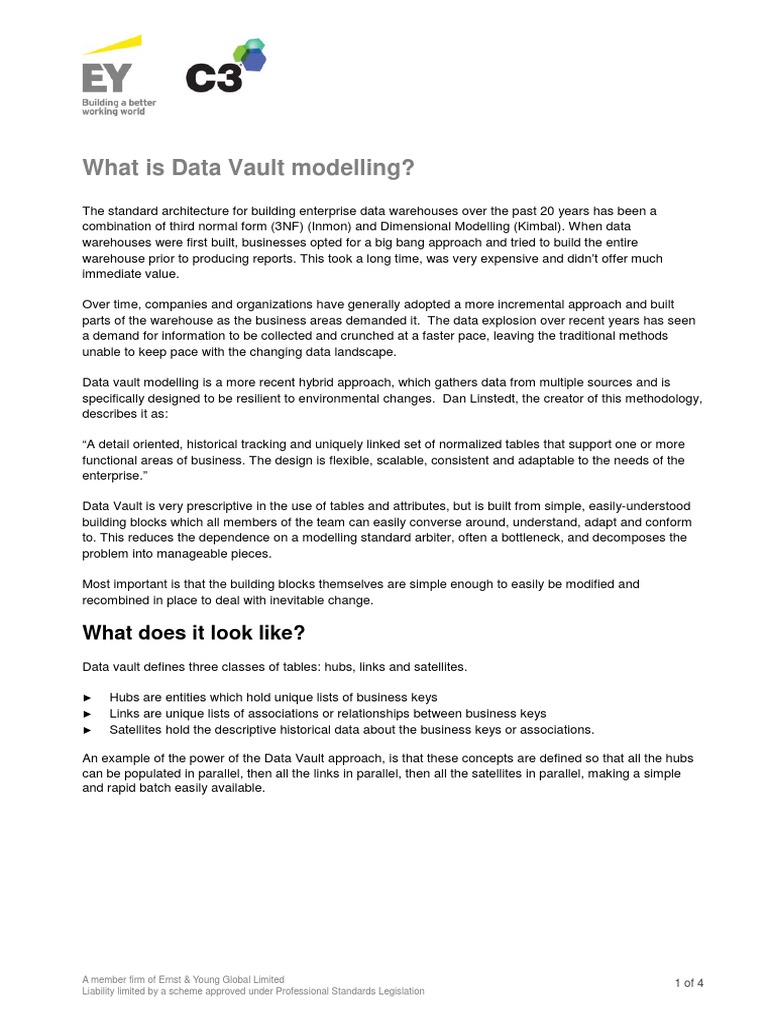 What Is Data Vault Modelling PDF Data Information Technology