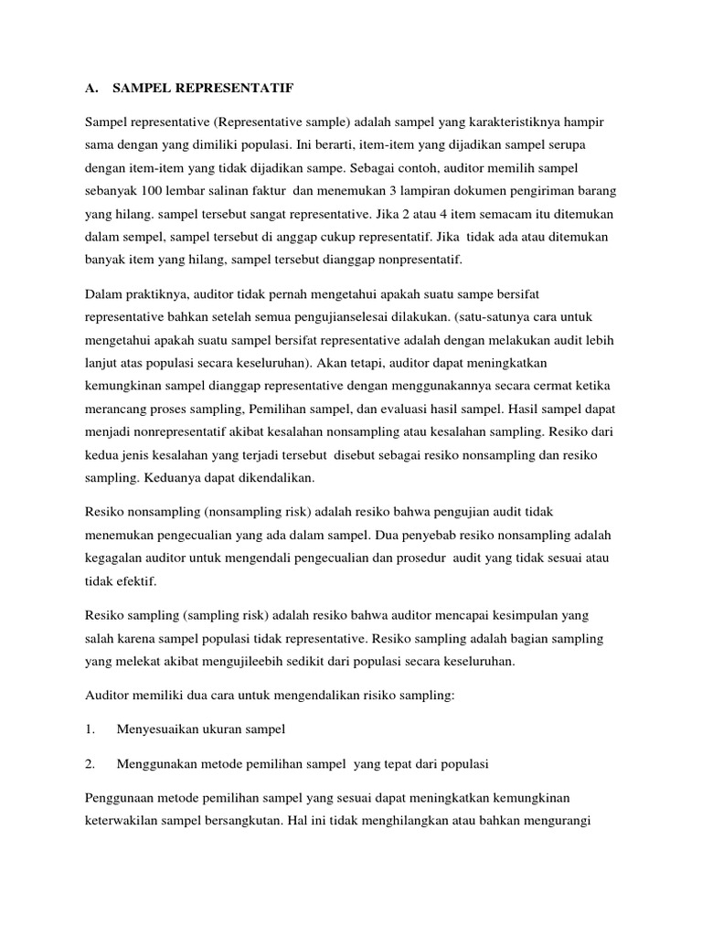 A. Sampel Representatif | PDF