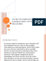 Study On Employee Job Satisfaction On Welfare Measures