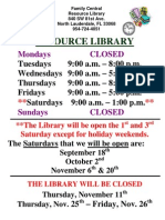 BCResource Library Hrs Fall 2010