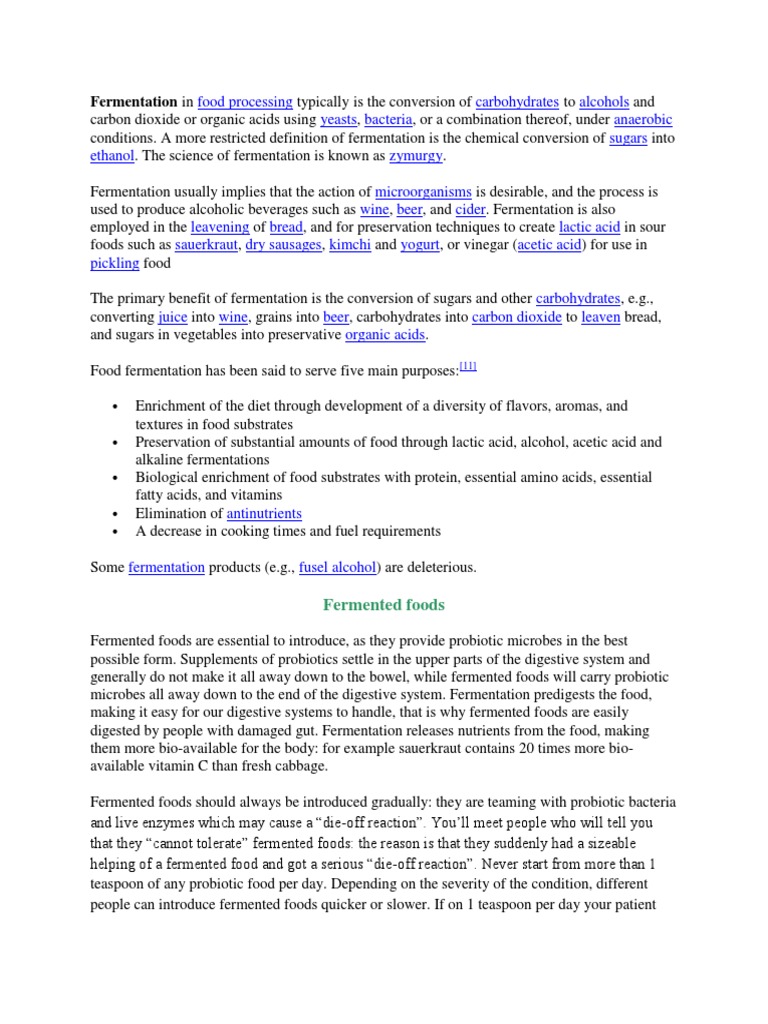 Understanding Food Fermentation Process | PDF | Fermentation In Food ...