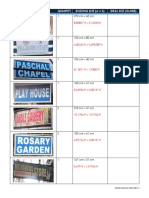 AREA NAMES AND SIZES FOR SIGNAGE NEEDS