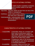 Characteristics of Criteria