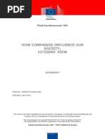 How Companies Influence Our Society: Citizens' View: Flash Eurobarometer 363