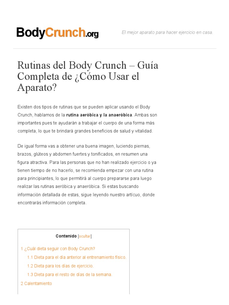 Rutinas y Uso del Body Crunch | PDF | Alimentos