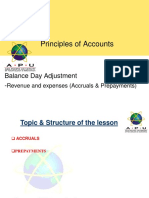 Principles of Accounts: Balance Day Adjustment