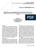 PREDICTION OF FLOW DISTRIBUTION IN NON-ROTATING COOLED GAS TURBINE BLADE WITH RIBS AND PIN-FINS AND WITHOUT FILM COOLING HOLES