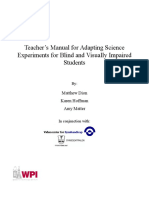 Teacher's Manual For Adapting Science Experiments For Blind and Visually Impaired Students