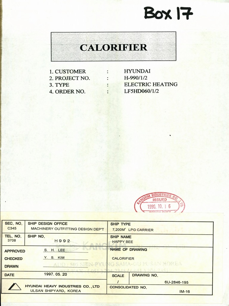 Calorifier Marine | Water Heating | Thermostat