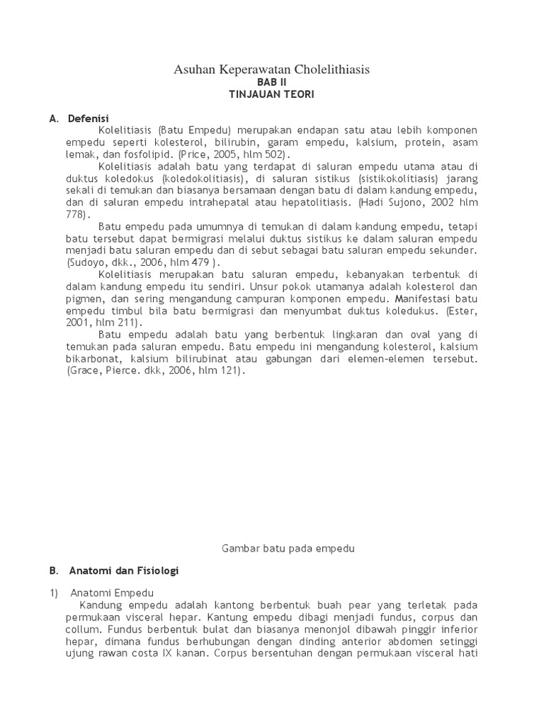 ASUHAN KEPERAWATAN CHOLELITHIASIS PDF