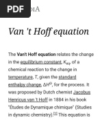 Van 'T Hoff Equation