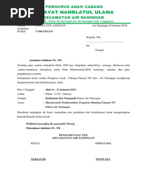 83 Contoh Undangan Rapat Ranting Nu Terbaik Gratis