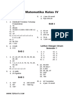 Kunci Jawaban Matematika Kelas 4 Semester 1