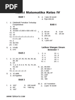 Kunci Jawaban Matematika Kelas 4 Semester 1