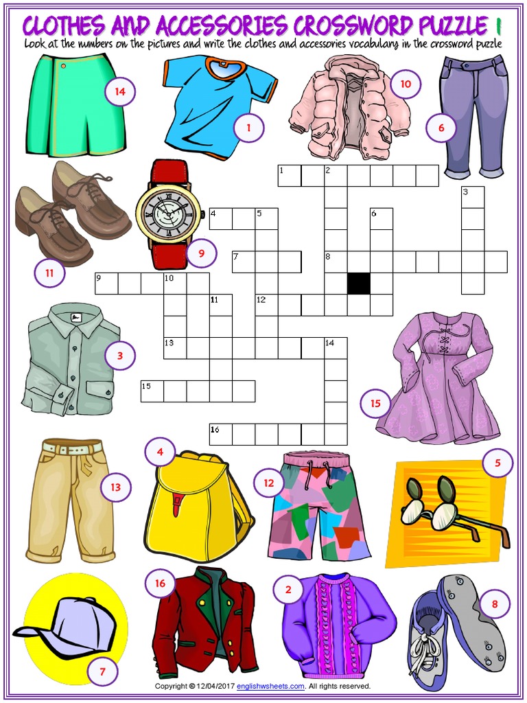 clothes-and-accessories-vocabulary-esl-crossword-puzzle-worksheets-for