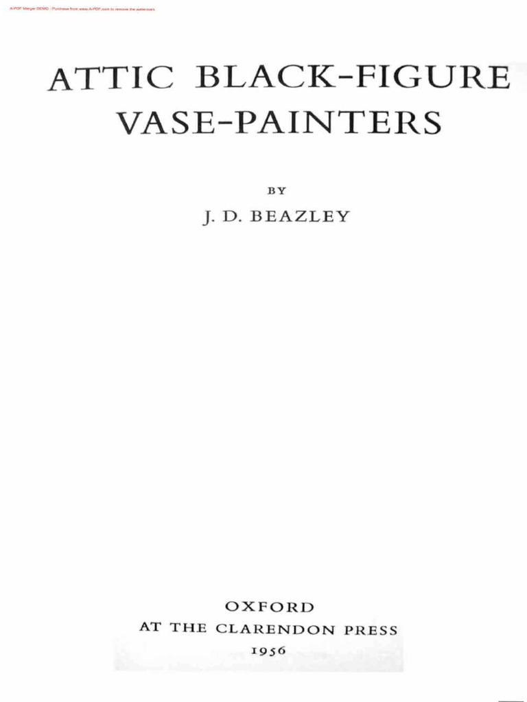 J. D. Beazley Attic Black Figure VasePainters PDF