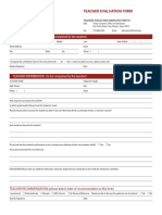 Trinity University Teacher Evaluation Form