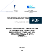 Norma Técnico-Administativo Oncológica para La Prevención Del Cáncer de Mama